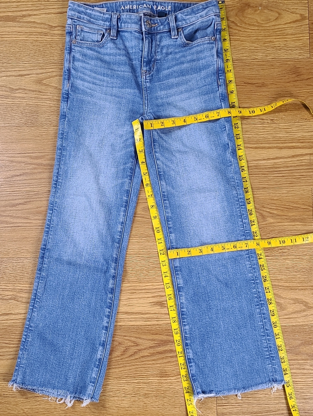 American Eagle 0x25 Kick boot crop girls Pre-owned Strech denim blue Jeans